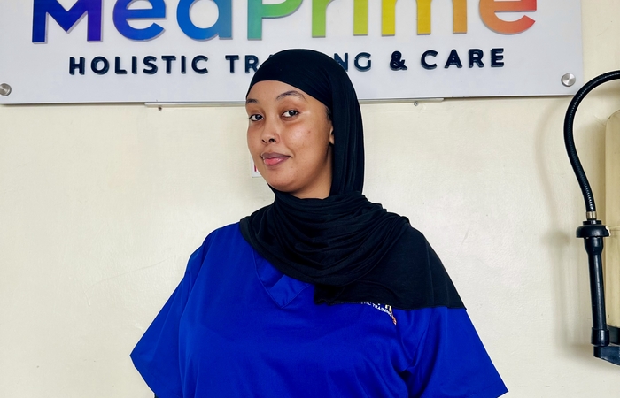 Portrait of a smiling male medical student